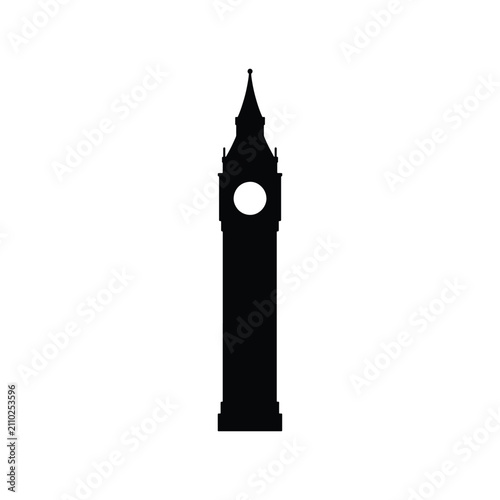 Big Ben Solid Silhouette Icon