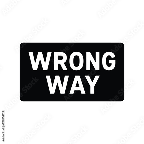 Wrong Way Traffic Sign Silhouette Icon