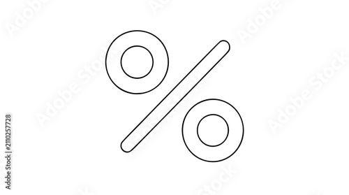 Foto Minimalist Percentage Symbol Vector Icon with Hand-Drawn Clean Line Design Featu