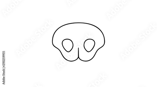 Foto Minimalist vector icon of a dog nose and snout, hand-drawn line art illustration