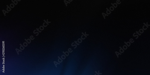 Konstfotografi Deep blue light leak on black background, cinematic dark gradient texture, abstr