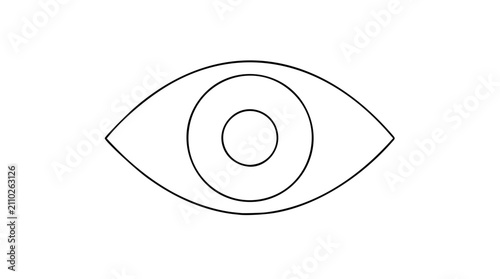 Obraz na plátně Human eye vector icon illustration, clean minimalist black line drawing of an ey