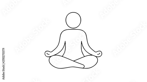 Foto Minimalist vector illustration of a person meditating in lotus position with han
