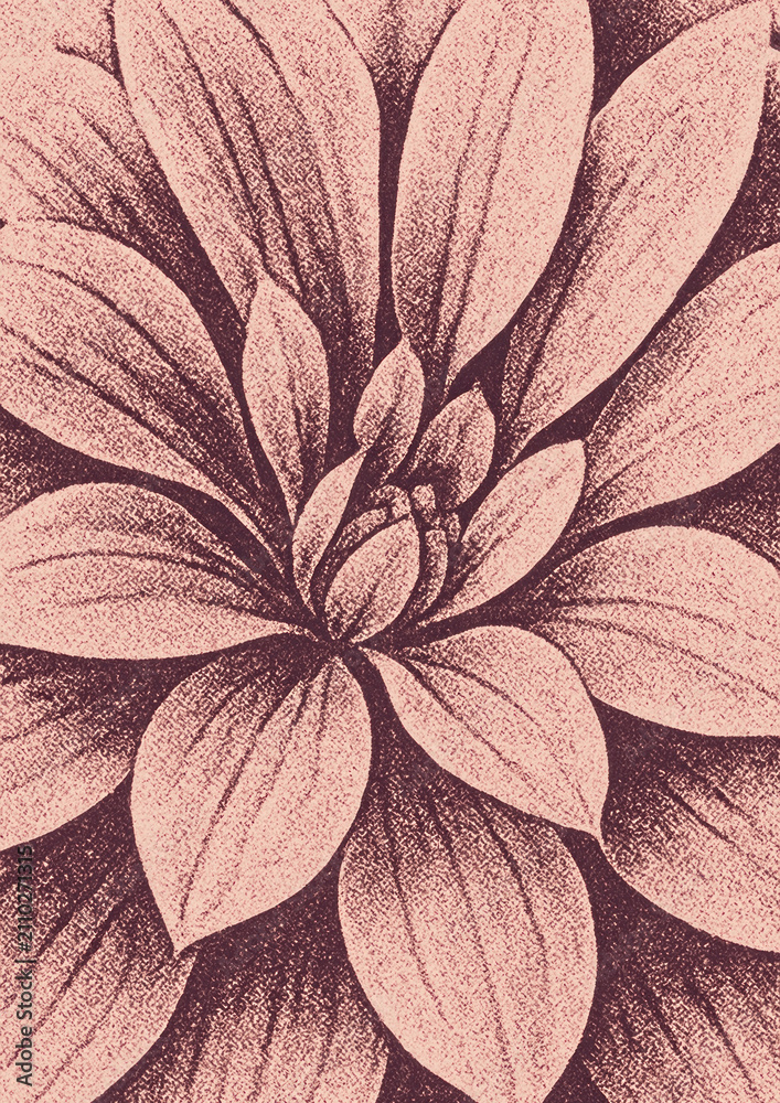 Obraz premium Intricate floral illustration with texture.