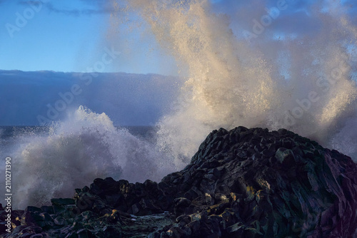 Wave detonating on the Teno coast