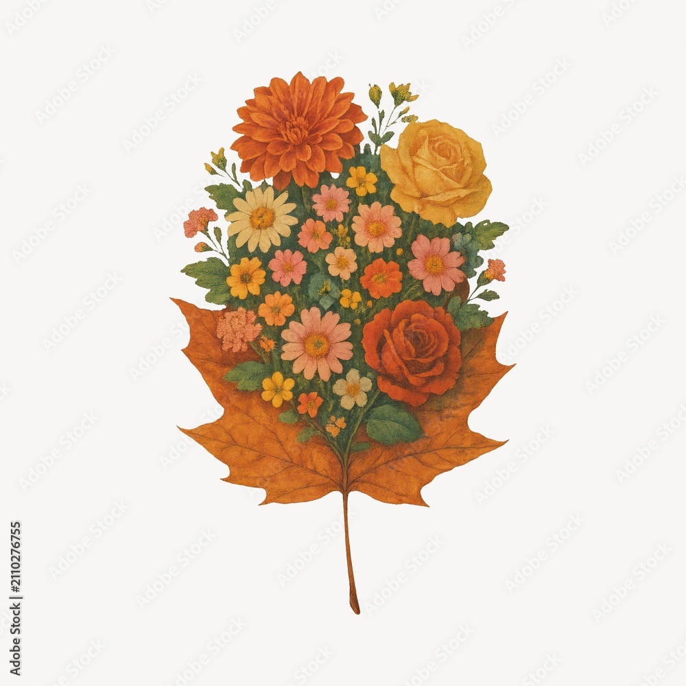 Obraz premium Vibrant floral autumn arrangement