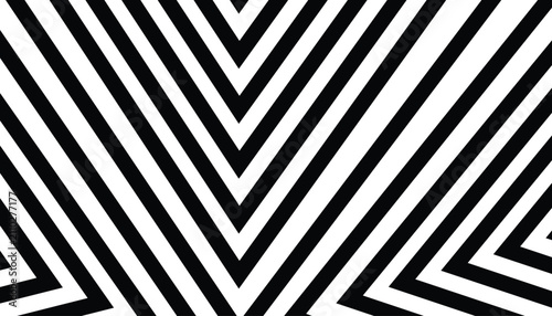 Tablou pe pânză Black and White Chevron Zigzag Pattern, Bold High‑Contrast Geometric Striped Abstract Background Design