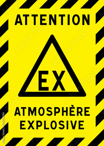 Panneau signalétique EX, atmosphère explosive, zone ATEX, sécurité industrielle