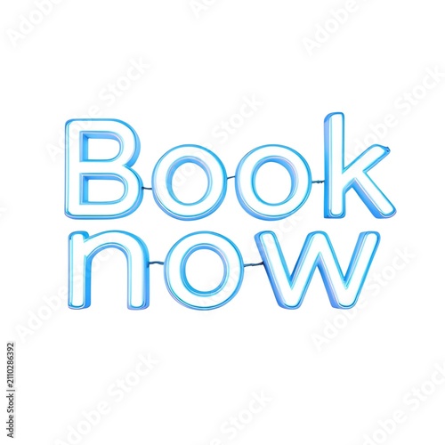 Dynamic Blue Three Dimensional Reservation Call to Action Sign for Digital Platforms