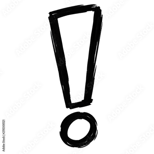 Hand Drawn Doodle Exclamation Mark isolated cutout on transparent background