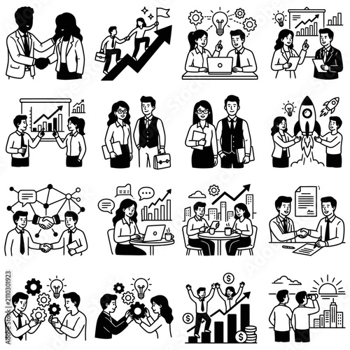 diverse people business partnership collaborating on growth and innovation illustrating modern business strategy and success