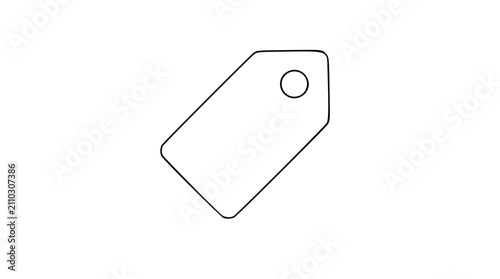Price Tag Vector Icon - Minimalist Hand-Drawn Line Illustration for Retail and Shopping Design