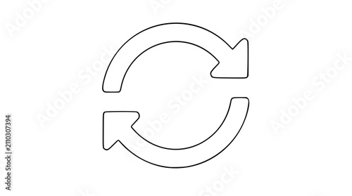Refresh Arrow Vector Icon – Clean Line Illustration for Reload, Sync, and Update Operations