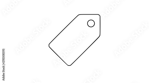Obraz na płótnie Price Tag Vector Icon – Minimalist Line Art Illustration for Retail and Commerce