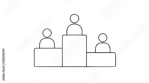 Fotografía Ranking chart vector icon with three figures on podium levels