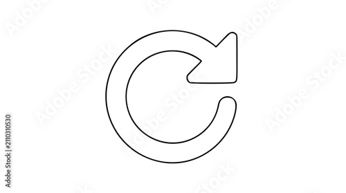Foto Refresh circular arrow vector icon with minimalist line art design for reload an