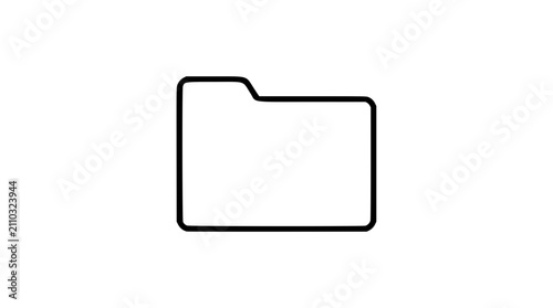 Принти на полотні Vector folder icon with hand-drawn line outline and rounded corners