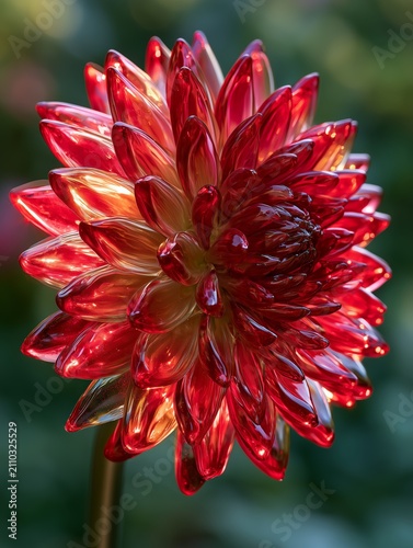 glass red dahlia flower