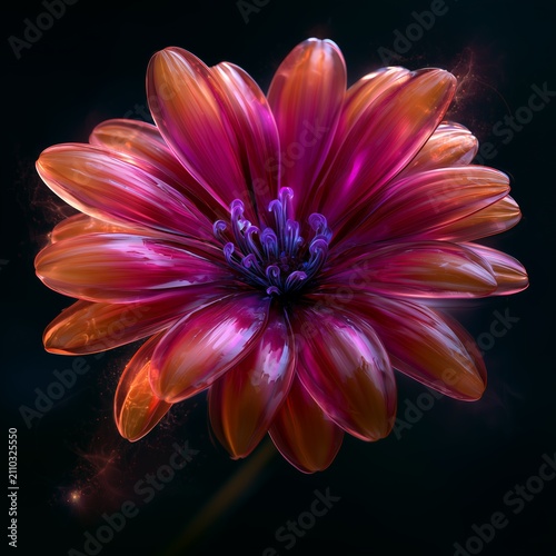 pink dahlia flower glass