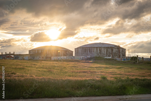 Photography Post-apocalyptic wasteland with abandoned terrain