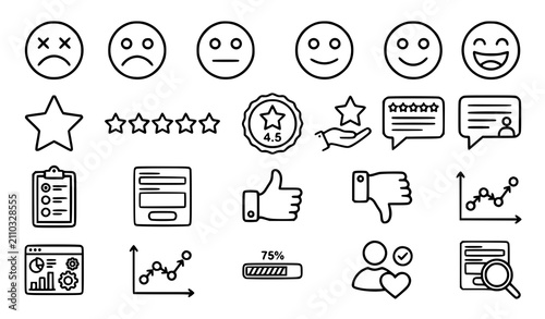 Minimal pet icons set veterinary care dog cat paw vaccine outline vector eps10