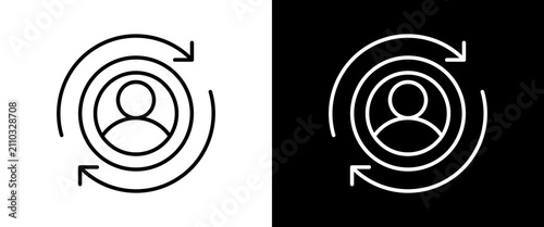 Obraz na płótnie Regeneration white and black icon set design