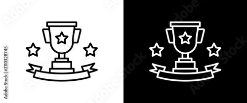 Bild auf Leinwand Triumph white and black icon set design