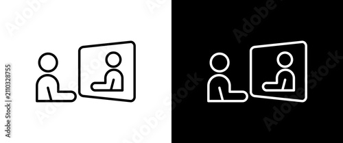 Cuadro en lienzo Self Reflection white and black icon set design