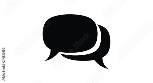 Fotografía Black Speech Bubbles Icon for Communication and Conversation.