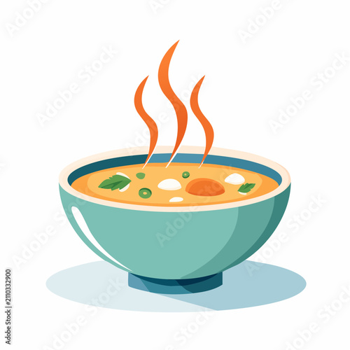 Flat Steaming Soup Bowl Art