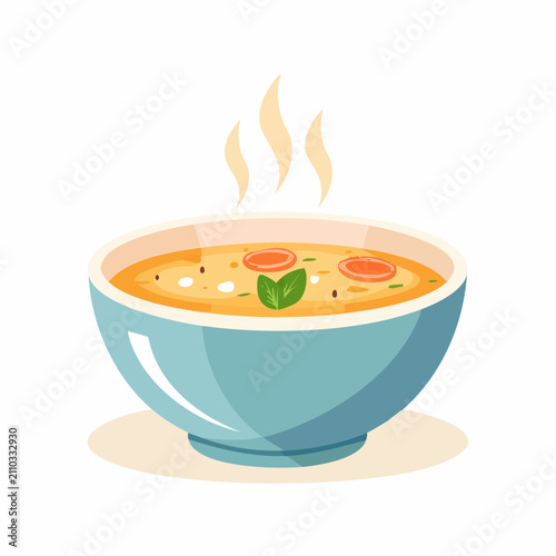 Flat Steaming Soup Bowl Art