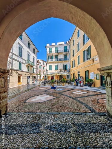 street in the old city of Noli,liguria