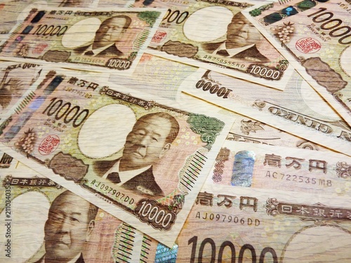 Canvas Print お金, 貨幣, 現金, 1万円, ビジネス, 財務, バンク, ドル, 紙, 銀行取引, 富, ドル紙幣, 請求書, 収入印紙, 金持ち, やりとり, ユーロ,