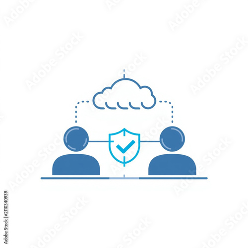 AI Agent to Agent Authentication Vector Icon for Secure Autonomous Machine Communication