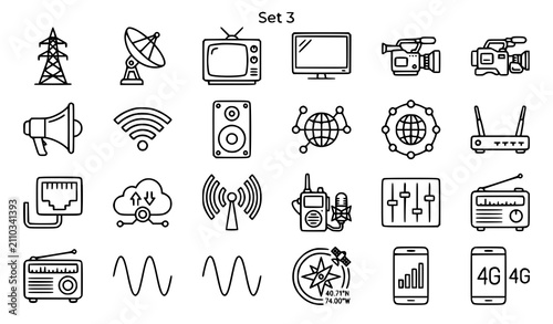 Minimal pet icons set veterinary care dog cat paw vaccine outline vector eps10