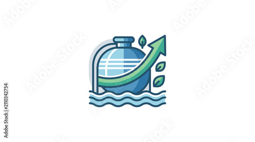 Eco-friendly energy growth, renewable resource development, sustainable power icon