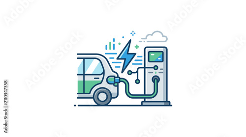 Electric vehicle charging station symbol with car icon.
