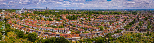 Photography West Ealing Suburb with dense housing and green streets in London England