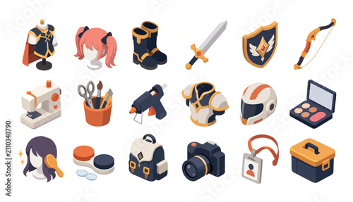 Cuadro en lienzo Flat design collection of various creative tools and objects.