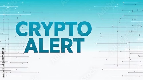 Crypto Alert Text on Digital Technology Background Animation
