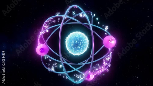 Glowing Probability Clouds of s and p Orbitals Around Nucleus