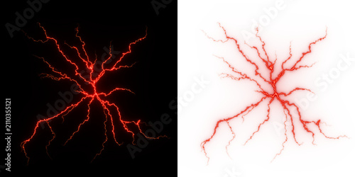 Fotografía Transparent PNG red lightning overlay with realistic electric energy