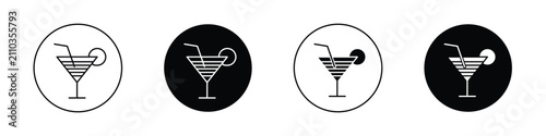 Cocktail icon set for web