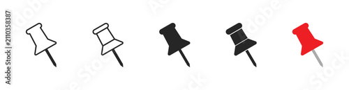 Photos Push Pin Icon Set