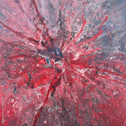 情熱的な赤と黒の流体アート 爆発と衝撃の背景テクスチャ