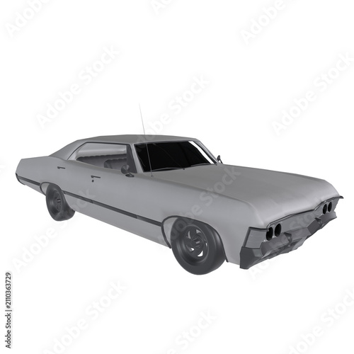 Classic car model isolated on transparent
