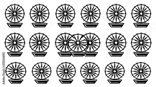 Schilderij op canvas Dharma Wheel Symbol Pattern - Buddhism, Spirituality, Repetition, Mindfulness Co