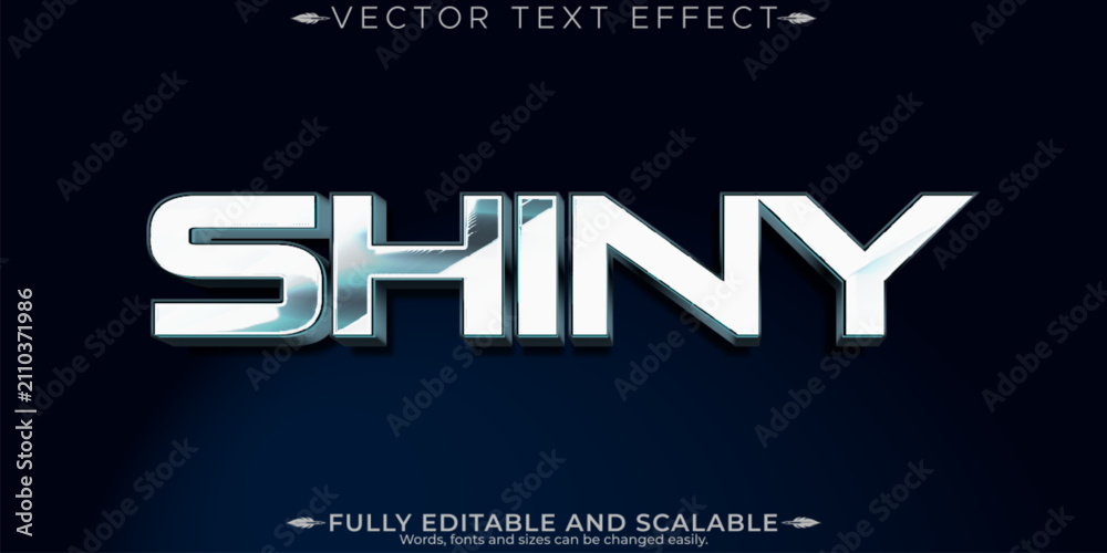 Fototapeta premium Metallic steel text effect, editable shiny and elegant text style