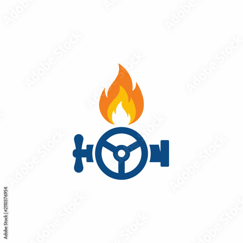 Фотография Fire on a gas valve regulator.