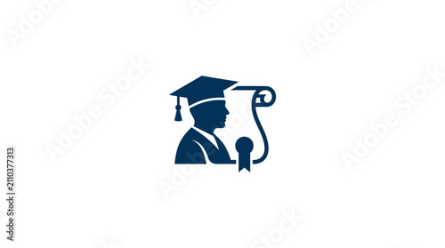 Quadro su tela Graduate Student Wearing Cap Gown.